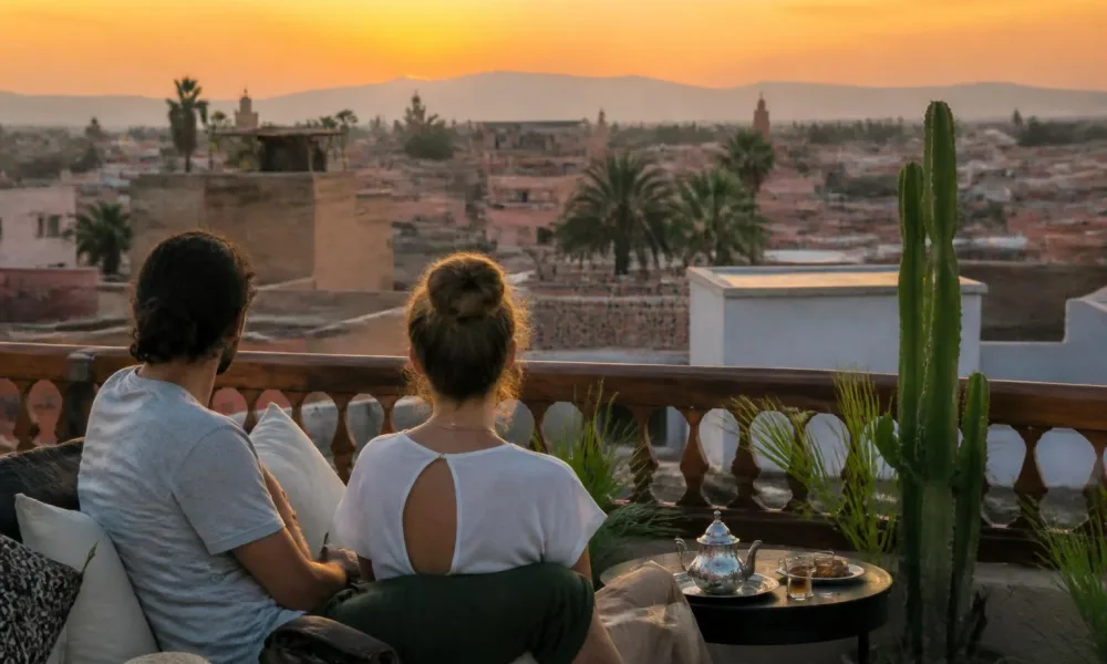 Couple dans un riad au Maroc