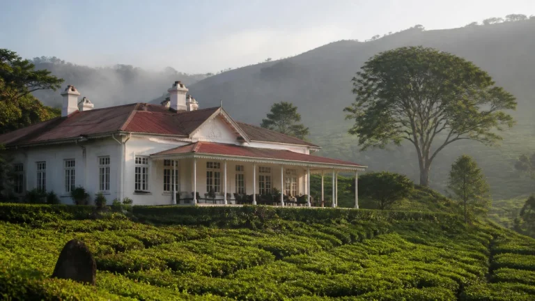 Bungalow de plantation de thé au Sri Lanka